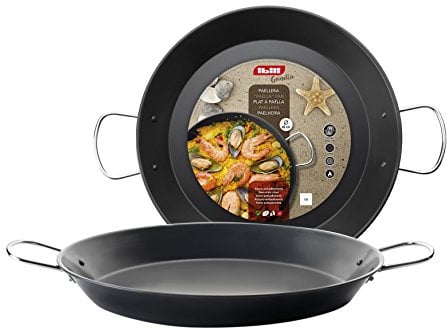 IBILI - Poêle à paella Inducta, 40 cm, Acier, Antiadhésif, 9 portions, Noir