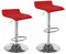 La Silla Española - Pack de dos taburetes con asiento cuadrado en color rojo, en simil piel, regulable en altura 38x30x86 cm