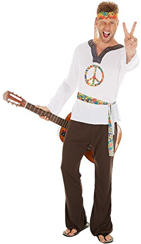 dressforfun Herren Kostüm, Faschingskostüm Hippie Herren, Hippie Kostüm Männer, Flower Power, 60er und 70er Jahre
