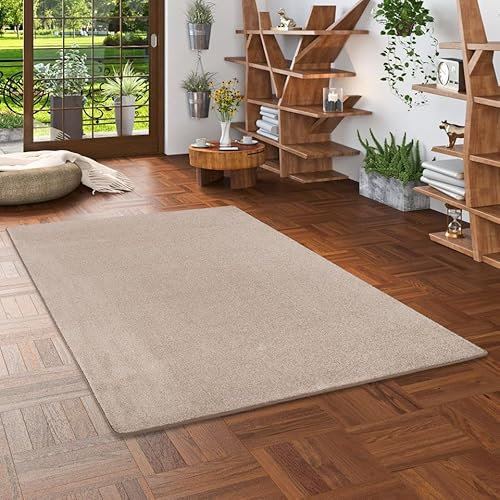Snapstyle Hochflor Velours Teppich Luna Taupe in 24 Größen