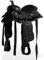 vidaXL Westernsattel Halfter Brustblatt Echtleder 12 Schwarz Pferd Sattel Set