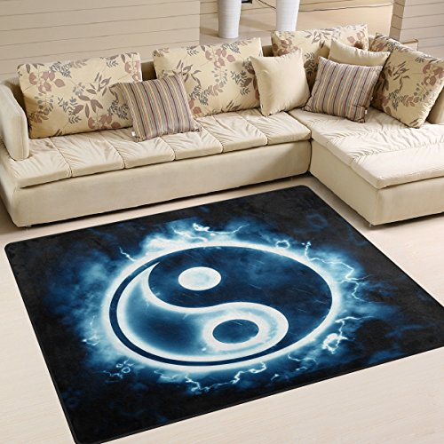 Use7 Chinesischer Yin-Yang-Teppich für Wohnzimmer und Schlafzimmer, 160 x 122 cm