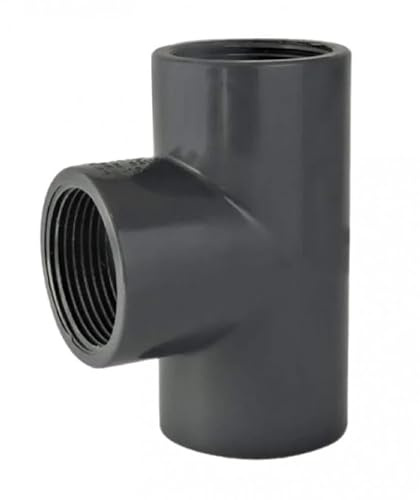 Codital Té 90° PVC Pression à Visser FFF 1 1/2 de Raccord PVC Pression