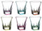 Giosal Set Glasses Fusion Color 6 Pieces Water 27cl Italian Glassware Rcr