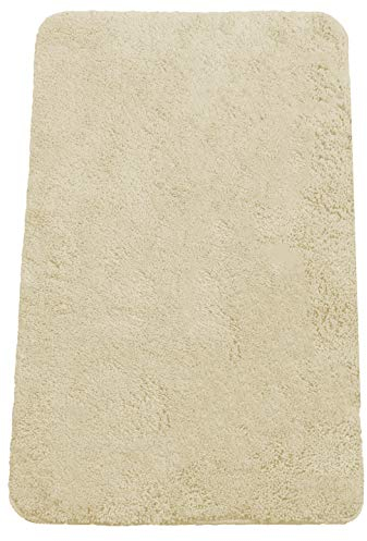 Brandsseller Badezimmerteppich 60x90 cm Badvorleger Badematte Badteppich rechteckig Chenille rutschfest saugstark maschinenwaschbar - Beige