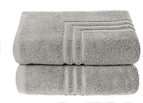 MAURAHOME Set di Tappetini da Bagno,100% Cotone, Qualità di Hotel e Spa, 2 Grandi Tappetini da Doccia (50x70 cm), 600 gsm Tappeto da Bagno ad Asciugatura Rapida Soffici e Altamente Assorbenti Grigio