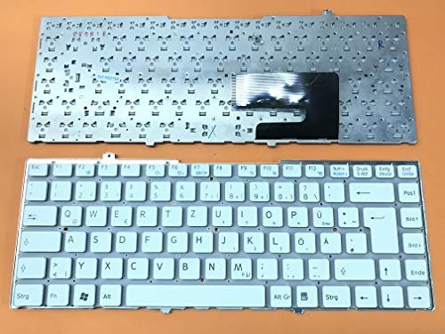 T-ProTek Tedesca - Tastiera bianca senza cornice per Sony Vaio VGN-FW31J, VGN-FW31M