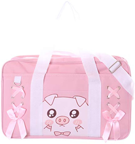 LB-209-3 Rosa Schwein Schleifen Messenger Kult Japan Sport Schultasche Anime Umhänge-Tasche Kawaii