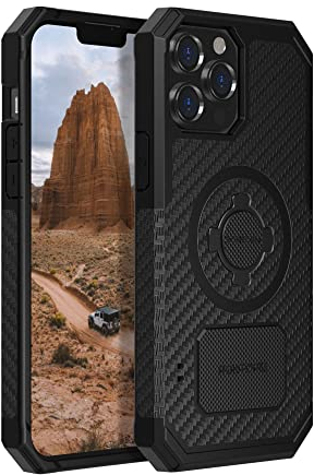 Rokform - iPhone 13 Pro Max Case, Rugged Series, Dual Magnet Plus MagSafe Compatible, Magnetic Protective Apple Gear, iPhone Cover with RokLock Twist Lock, Drop Tested Armor (Black)