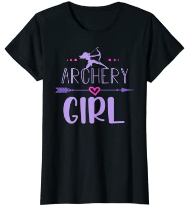 Damen Archery Girl Bogenschützer Bogenpfeil Zielscheibe Jäger T-Shirt