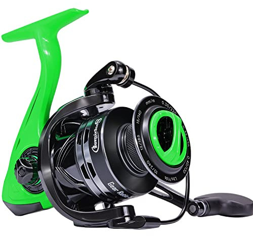 Sougayilang Carrete de pesca giratorio, 5.2:1 carrete giratorio de alta velocidad, ligero 11+1BB ultra suave para agua salada o agua dulce - GT1000