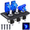 Taiss/3 Gang LED Kippschalter Panel 12V 20A schwere Rennausdreher SPST 3Pin EIN/AUS LED-Beleuchtungsschalter und blaue Schutzklappe ASW-07DBBUMZ-BZ