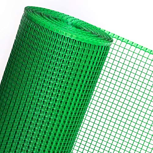 HaGa® Geflügelzaun 50m x 1,2m Höhe 15mm Kunststoffzaun Zaun grün - pflanzenverträglich -verrottungsfest - UV-Schutz