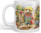Vixar Tasse colorée en céramique avec ours en peluche pour homme - Cadeau d'anniversaire, de travail, de bureau, thé, café (blanc)