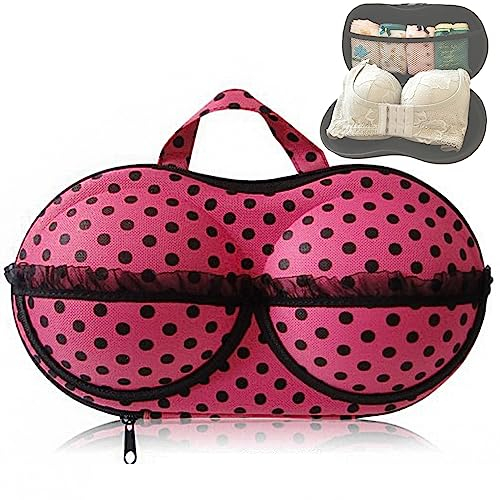 HNJZX Reise-Organizer für BH und Unterwäsche, mit Reißverschluss, tragbare BH-Aufbewahrungstasche mit Netz Reise-Dessous Organizer-Tasche für Gepäck Damen-BHs Bikin (Rosa)