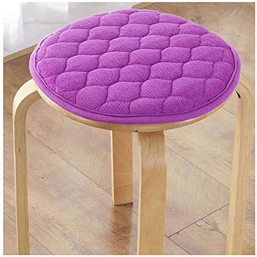 Stuhlkissen Stuhlkissen, Stuhlpolster für runden Hocker, Sitzkissen, einfarbiges Samt-Sitzpolster, Stuhlkissen mit Riemen, Schwammfüllung, dick, rutschfest, 08, Durchmesser 30 cm (Größe: Durchmesser 3