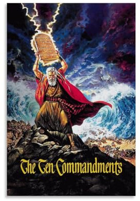 YBRAVO The Ten Commandments Poster Dekorative Malerei Leinwand Wandkunst Wohnzimmer Poster Schlafzimmer Malerei,Wandkunst Bilddruck Moderne Familienzimmer Dekor 12x18inch(30x45cm)