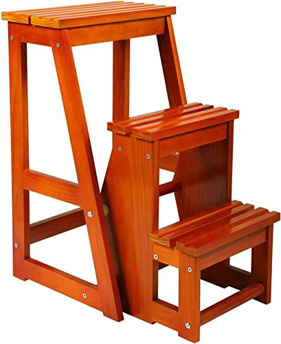 BODHIS Indoor-Kletterhocker, Trittleiter, Heim-Tritthocker, Treppenstuhl, Tritthocker, kleine Fußhocker, Sitze, Holzleiter, Treppe (braun)