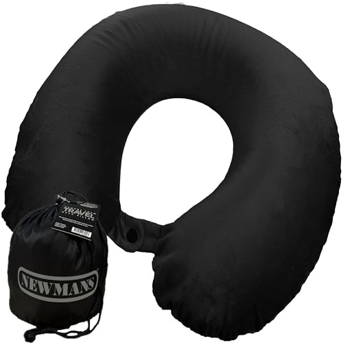 newmans Reise-Nackenkissen aus Memory-Schaum, luxuriös, kompakt und leicht, einfach zu verpacken, ideal für Camping, Reisen und Ausruhen (schwarz)