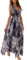 CheChury Women Maxi Dress Summer Sleeveless V-Neck Floral Casual Long Dress Beach Boho Style Deep V Back Sundress Flowy Dresses,Blue,XXL