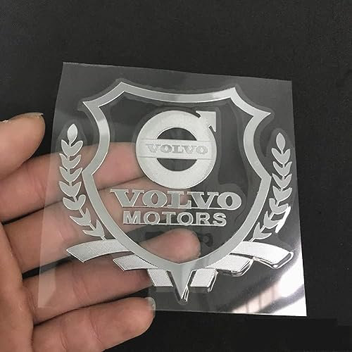 Auto Emblem Aufkleber für Volvo 3D., Auto Abzeichen Logo Auto Aufkleber Emblem Abzeichen Buchstaben Aufkleber Abzeichen Aufkleber,A Silver