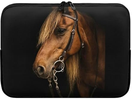 Binienty Brown Horse Print Novelty Laptop Sleeve Compatible with Most Computers Slim Lightweight Portable Laptop Bag Case Sleeve for Office Business College School