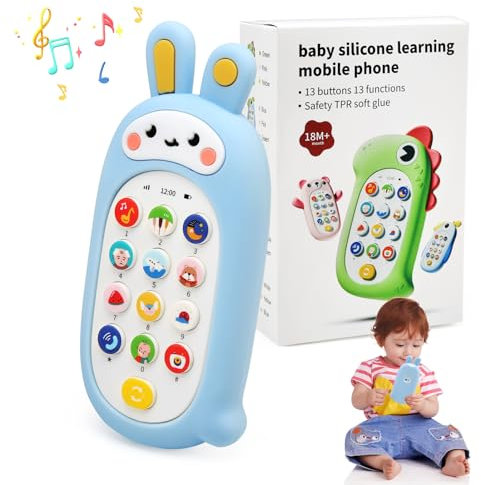 LEADSTAR Jouet Bebe 1 an,Jouets de Téléphone Portable,Cadeau Éducation Sensorielle Précoce pour 6 9 12 18 Mois Tout,Bebe Jouet Musical Cadeau pour Filles, garçons