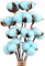 Larber 10 Stück Baumwoll Pflanze Deko Baumwolle Deko Zweige Baumwolle Trockenblumen Deko für Die Perfekte Hochzeit Blumen Arrangements Heim Decor DIY Home Party Dekoration(Blau)