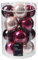 Kaemingk Weihnachtskugeln Glas 8cm 16 Stück - glänzend - Große Christbaumkugeln Weihnachtsbaumkugeln für Weihnachten - Christbaumschmuck & Weihnachtsbaumschmuck - Rosa/Beere Mix