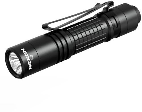 NICRON C3 1000 Lumens EDC Flashlight, Type-C Rechargeable Pocket Flashlight Compact High Lumens Handheld Light, Mini Flashlight for Home Outdoor Camping, Hiking, Runing