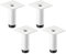 4 pièces SOTECH Pieds de meuble LIMA Hauteur 80 mm, Ø 25 mm Réglable en hauteur 10 mm blanc mat Pieds de vitrine Pieds de socle Pieds d'armoire