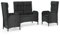 Willood 3 TLG. Garten Essgruppe mit Kissen Schwarz Gartenmöbel Set mit Kissen Sitzgruppe für Garten Terrasse Poly Rattan Bank + 2X Stuhl 1 Stück