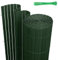 Jaxguom Brise-vue en PVC - 80 x 400 cm - Avec trois renforts nervures et serre-câbles - Protection contre le vent - Pour balcon, clôture de jardin, terrasse - Vert