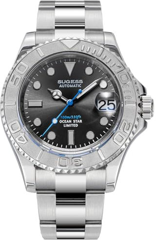 Sugess Ocean Star S450-2.KS mechanische Herrenuhr mit Saphirglas, 100 m, silber