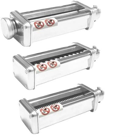 Pasta Food Processor Silver,Fully Automatic Chef Accessories,Compatible for Kenwood Lasagne Pasta Attachment KAX980ME,(3 Pieces a Set)