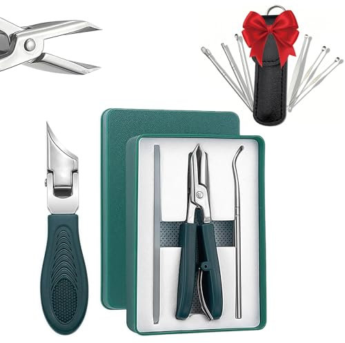 Eagle Beak Beveled Nail Clippers, Three Sets of Eagle Beak Beveled Nails Clippers, Super Sharp Oblique Clipper for Thick Nails,Ingrown Toenail Care,Perfect for Seniors & Precision Cutting (Green)