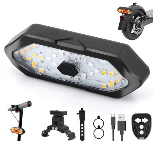 Indicatori di direzione per scooter elettrico, luce posteriore a LED per scooter, luce di segnalazione, ricarica USB con telecomando ricaricabile con Xiaomi M365/Pro/Pro2/1S/4/4pro scooter accessori