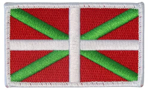 ÉCUSSON BASQUE 8×5 cm – Badge Région – Dos à crochets auto-agrippant ou à coudre – À fixer sur sac, veste, pochette – Bretagne,Corse,Normandie, Nord, Occitanie, Catalan