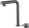 Grifo de Cocina Abatible para Ventana Extraible Levantamiento 2 Hoyos Acero Inoxidable Grifo Abatible Ventana-Gris