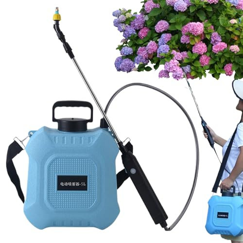 Pulverizador de jardín eléctrico – Bomba de césped a batería 5L/8L, herramienta de riego 'boquilla ajustable | Herramientas de construcción Tipo de hombro, equipo de construcción al aire libre