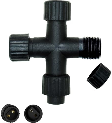 Joysing Lichterkette Verteiler 1 bis 3 Splitterverbinder | 2 Pin Wasserdichte Splitter Verteiler Lichterketten Verteiler Für Anschluss Eiszapfen Vorhang Netz Lichter