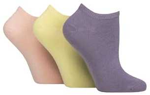 SockShop Women's Bamboo Trainer Liners - Short Socks, Low, Plain, Patterned, Soft & Breathable, Cooling, Multipack of 3 Size 4-8