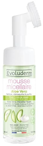 EVOLUDERM - Aloe Vera Micellar Foam - 150ml - 93% Natural Ingredients - Vegan