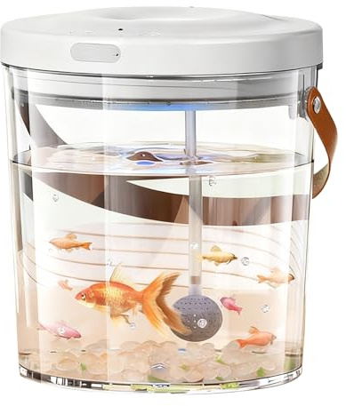 Mini Aquarium avec éclairage, clarté et Seau de Circulation d'oxygène | Petit Aquarium de 2000 mAh pour Reptiles, appâts, Utilisation intérieure et extérieure, Jeu sensoriel