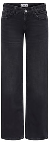 ONLY Damen Schwarz 32/34 | Weiter Beinschnitt fit, Casual, Bei max. 40 grad im schongang waschen