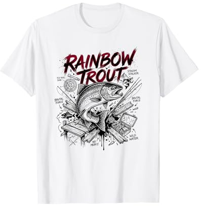 Rainbow Trout Brutal Force Water Fly Fishing T-Shirt