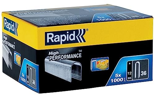 Rapid 11885110 High Performance No.36 Cable Staples, Leg Length: 12 mm, 5000 Box