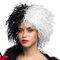 Boland 86035 - Perücke für Erwachsene, schwarz-weiße Damen Perücke für Halloween oder Karneval, Kurzhaarperücke Damen, Zubehör für Kostüme