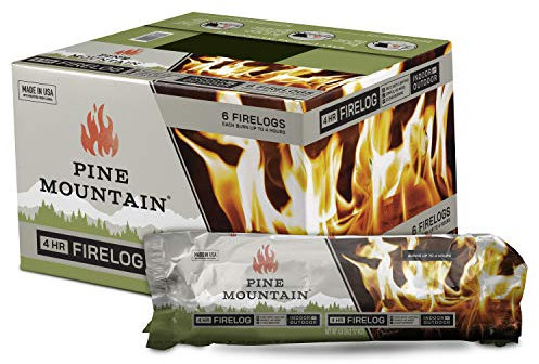 Pine Mountain Tradizionale legna da ardere da 4 ore, 6 tronchi a lunga combustione per falò, camino, braciere, uso interno ed esterno