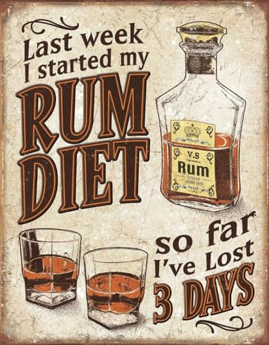 Desperate Enterprises Sign, Tin, Rum Diet, 12.5 W x 16 H
